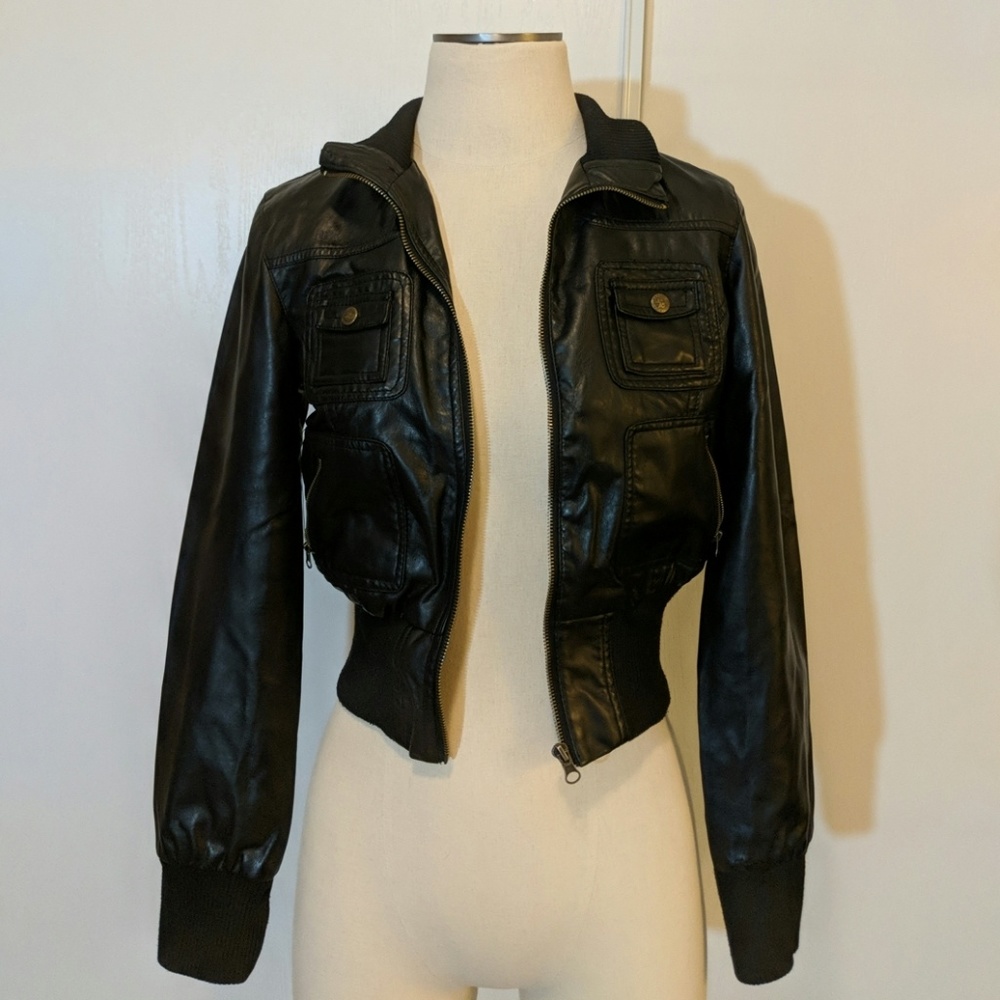 Black Faux Leather Jacket